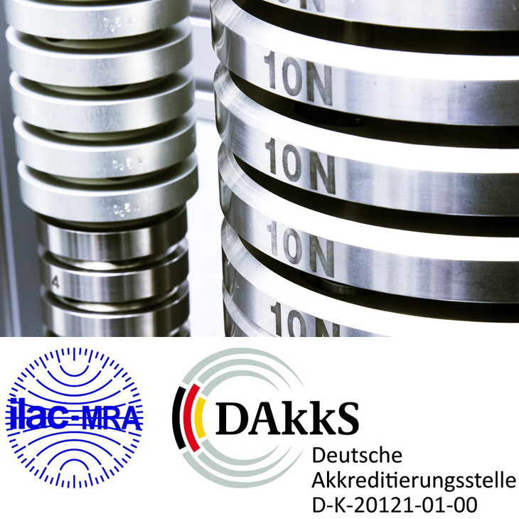 Service of Alluris® calibration laboratory for force, accredited in accordance to DIN EN ISO/IEC 17025 by DAkkS